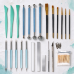 Clay Sculpting Tool Set with Steel Tips and Brushes