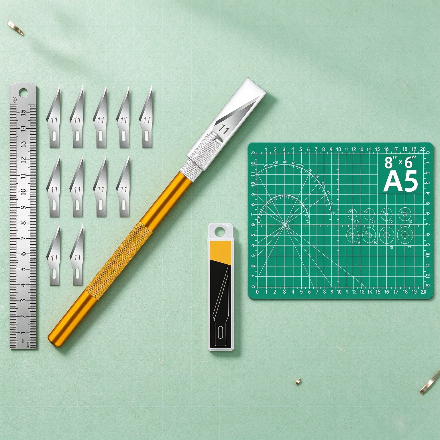 6 Self Healing Cutting Mat with Craft Knife and Ruler - Image 1