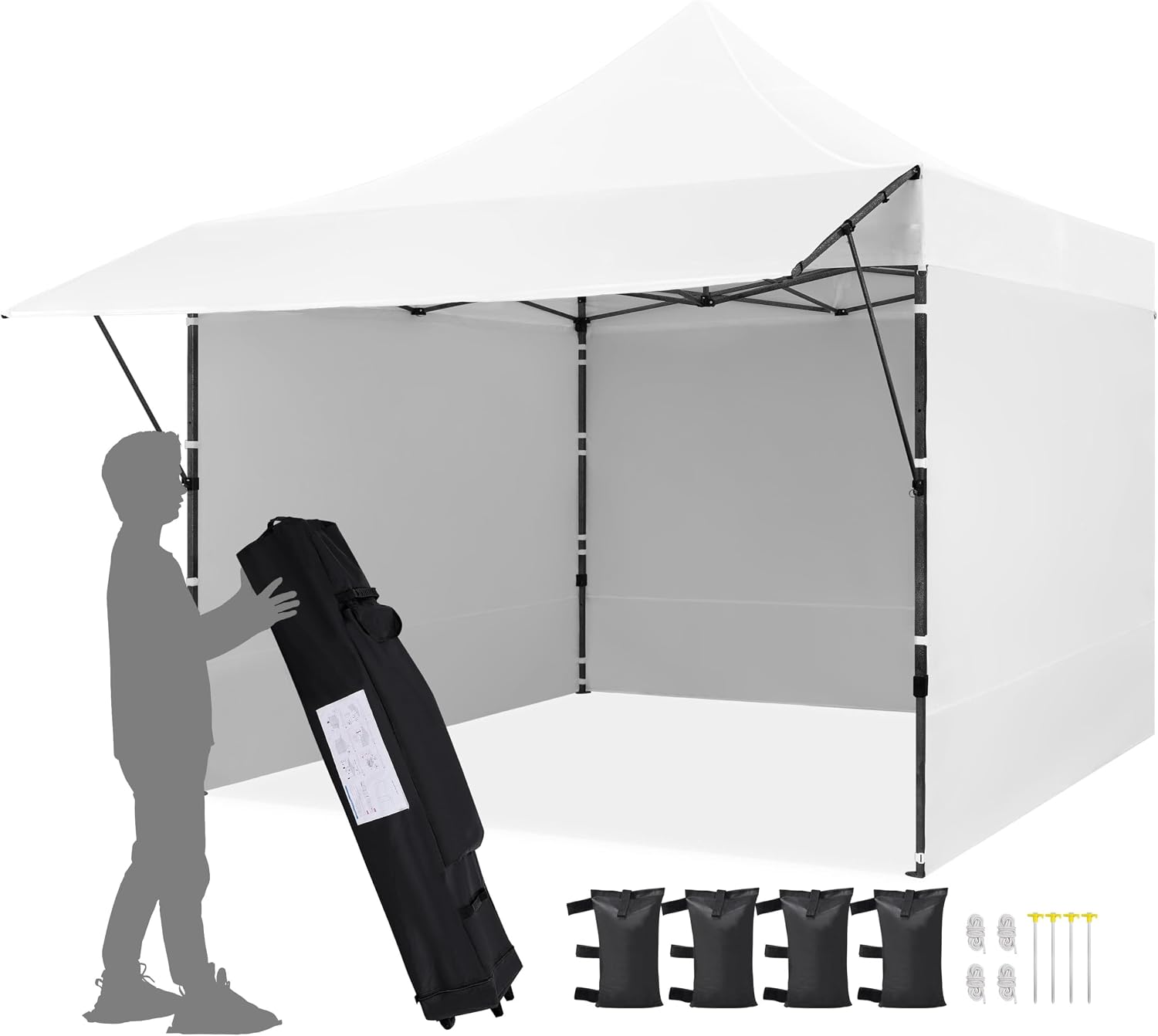 61yfZeHVWaL._AC_SL1500_.jpg 10x10 Canopy with Telescopic Legs and Wheeled Bag - Image 1