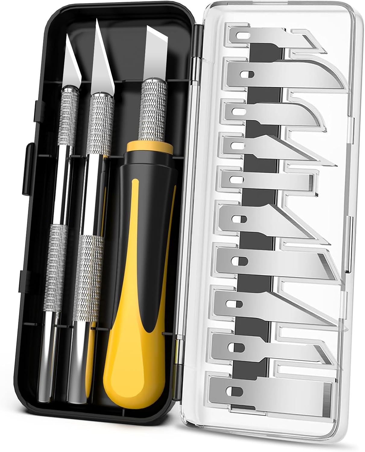 71HV8NW7HPL._AC_SL1500_.jpg Craft Knife Set with Assorted Blades and Storage Case - Image 1