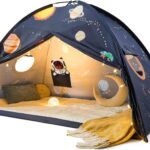 Kids Space Bed Tent with Breathable Windows and Storage Pockets