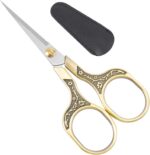 Embroidery Scissors with Floral Design and Sheath