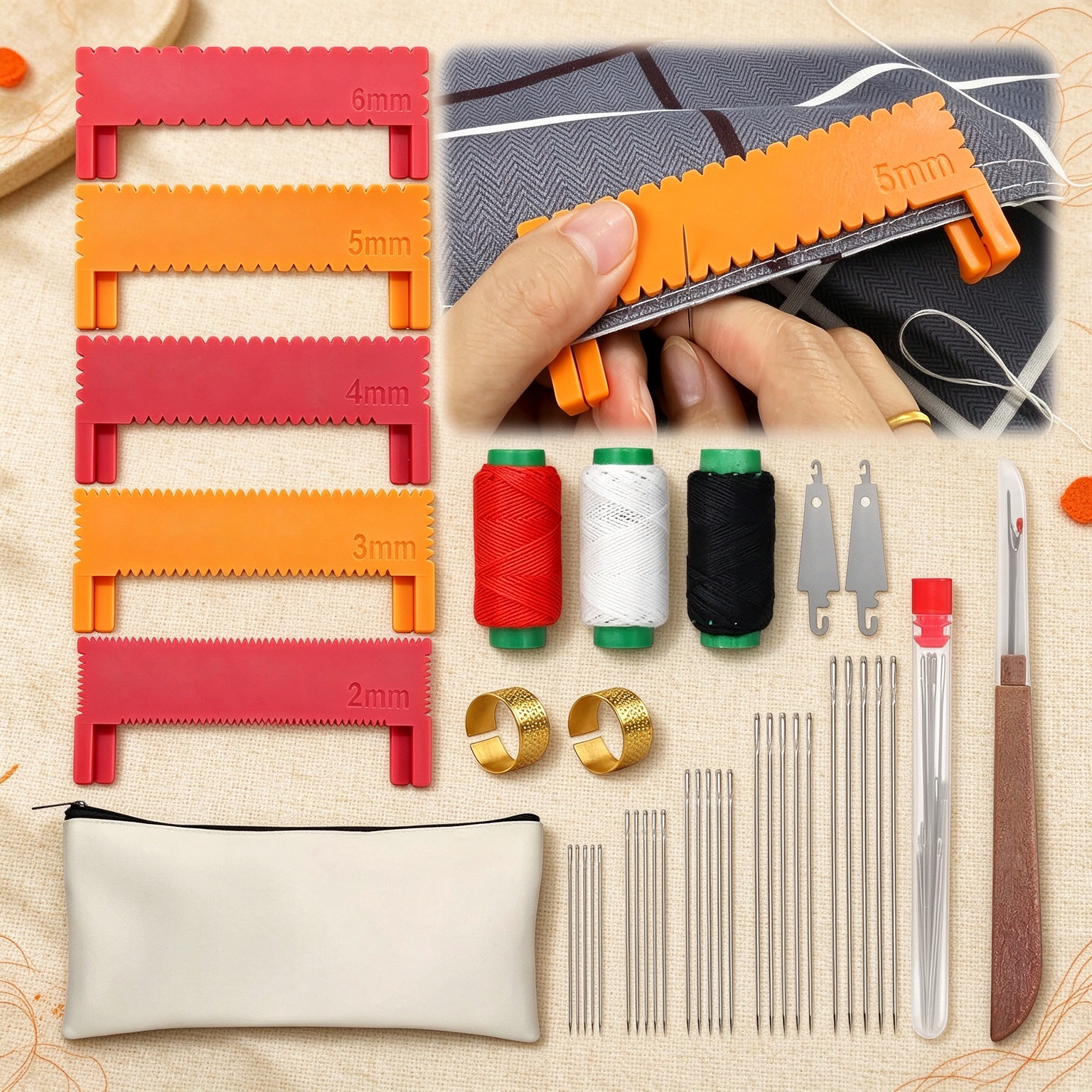 8 Sewing Kit with Clip On Sewing Guides - Image 1